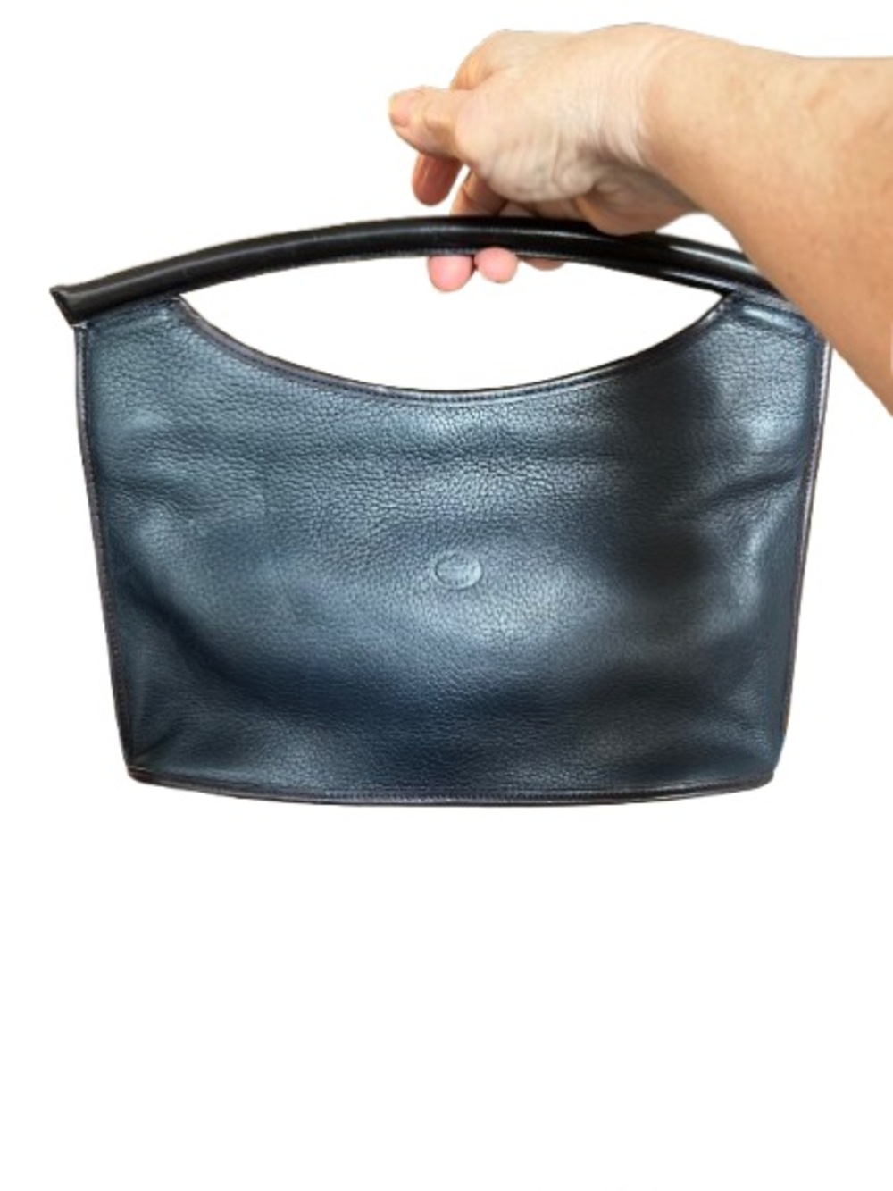 Classic Navy Leather Designer Handbag made in Ireland